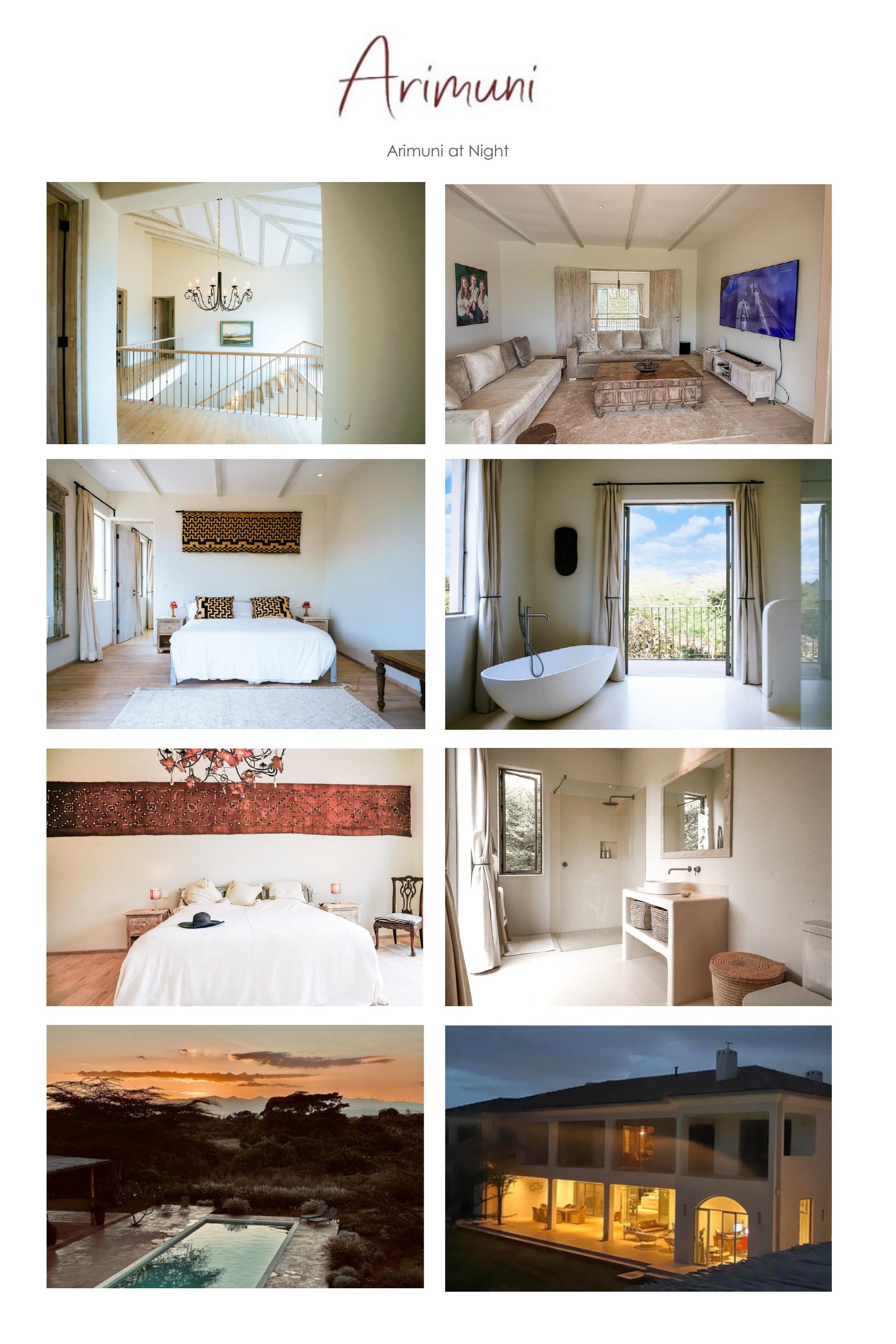Arimuni House. Bedrooms, bathrooms & views