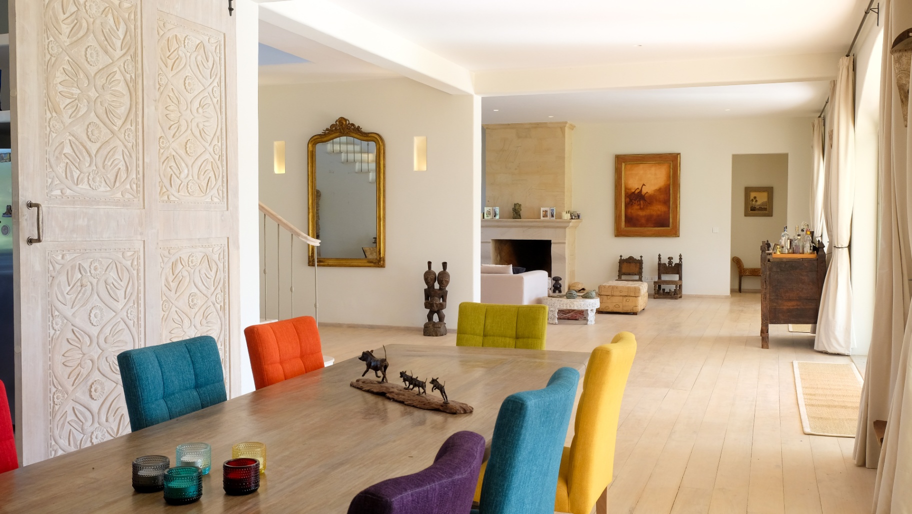 Open-plan dining and living room